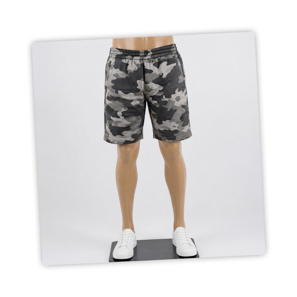 Flint Park Camo Shorts Mens Medium Gray Black Athletic Sweat Shorts NWT